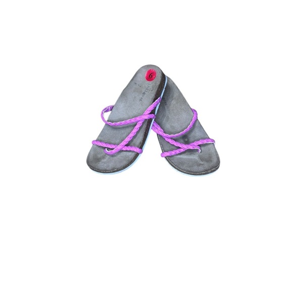 Indigo Rd Pink Braided Crossover Cork Birkenstock-Style Sandals size 7 Flip Flop - Picture 1 of 3
